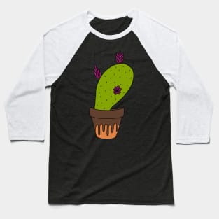 Cute Cactus Design #157: Big Cactus With Flowers In Terra-cotta Pot Baseball T-Shirt